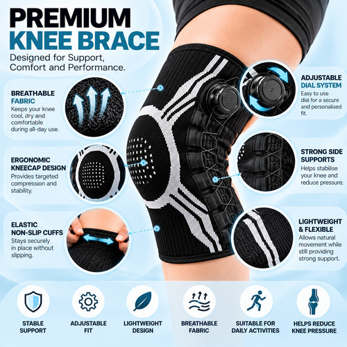 Knee brace support adjustable - support,